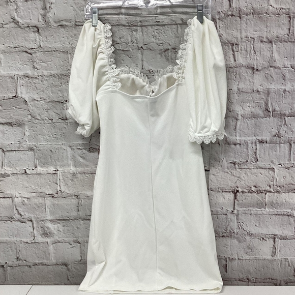 Haute Monde White Lace Off Shoulder Bodycon Dress Large - Picture 2 of 4